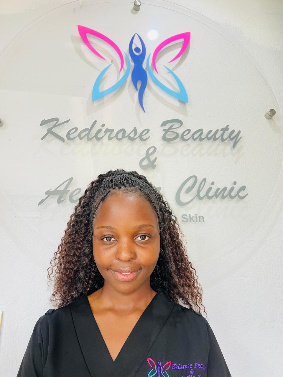 Siduduzile, Beauty Therapist specialising in lash extensions, facials, tattoo removal and waxing at Kedirose Beauty Clinic Kempton Park